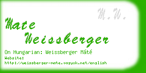 mate weissberger business card
